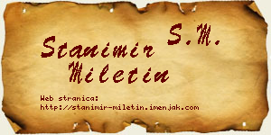 Stanimir Miletin vizit kartica